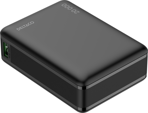 DELTACO Powerbank 20 000 mAh 65W Svart