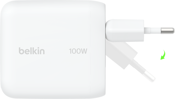 Belkin Väggladdare GaN USB-C 100W Vit