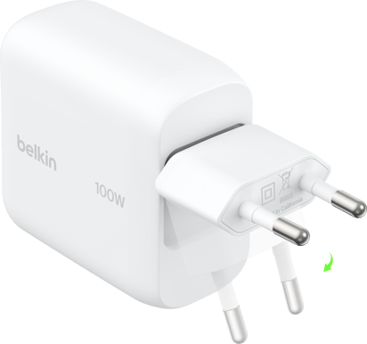 Belkin Väggladdare GaN USB-C 100W Vit