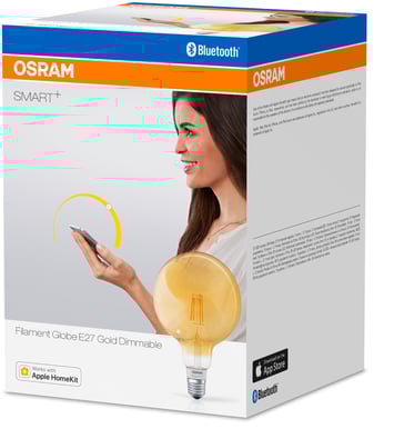 Osram Smart+ Filament Glob E27 Guld Dimbar BT Homekit