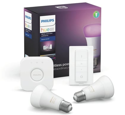 Philips Hue Startkit White Color E27 2-pack + Dimmer Switch