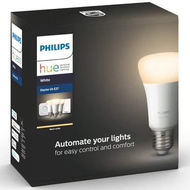 Philips Hue Startkit White E27 3-pack + Dimmer Switch