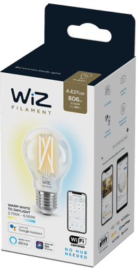 WiZ WiFi Smart LED E27 60W Filament Varm-kallvit