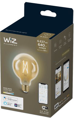 WiZ WiFi Smart LED E27 Globe 6.7W Filament Amber