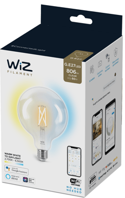 WiZ WiFi Smart LED E27 Glob 60W Filam Varm-kallvi