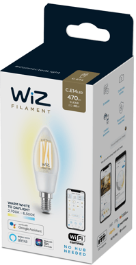 WiZ WiFi Smart LED E14 Kron 4.9W Filam Varm-kallvit