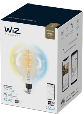 WiZ WiFi Smart LED E27 Glob 6.5W Filam Varm-kallvit
