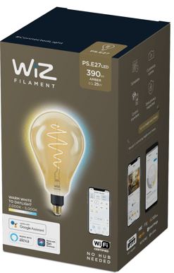 WiZ WiFi Smart LED E27 Glob 160 6.5W Filament Amber