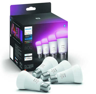 Philips Hue White Color 6.5W E27 4-pack