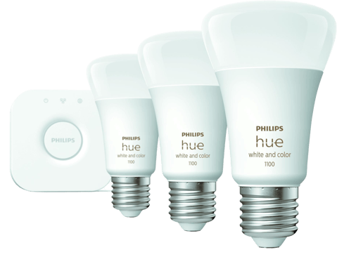 Philips Hue Startkit White Color 9W E27 3-pack