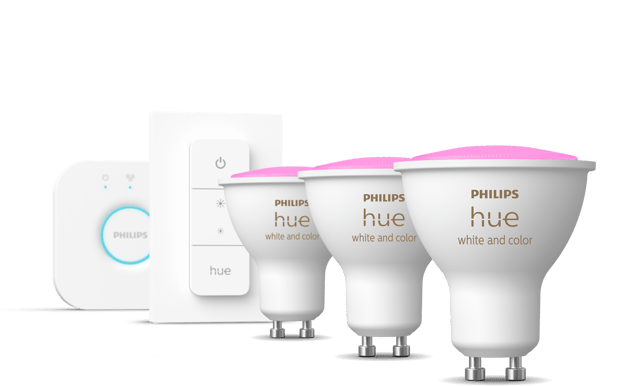 Philips Hue Startkit White Color 4.3W GU10 3-pack + Dimmer Switch