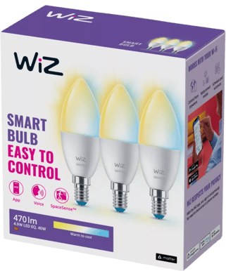 WiZ Wi-Fi Lampa E14 Kron 3-pack