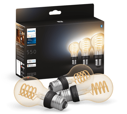 Philips Hue White Ambiance 7W Filament E27 3-pack