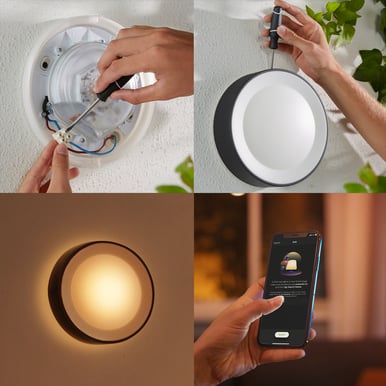 Philips Hue Daylo Vägglampa Svart White Ambiance Color