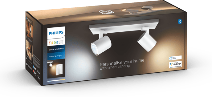 Philips Hue Runner White Ambiance Spotlight 2 x GU10 4.2W Vit