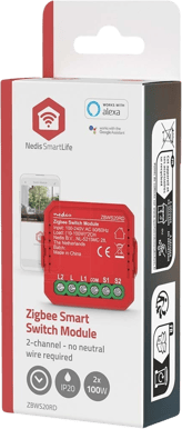 Nedis SmartLife Strömbrytare 2 kanaler Zigbee