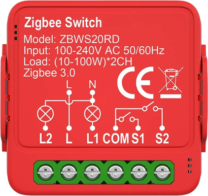 Nedis SmartLife Strömbrytare 2 kanaler Zigbee