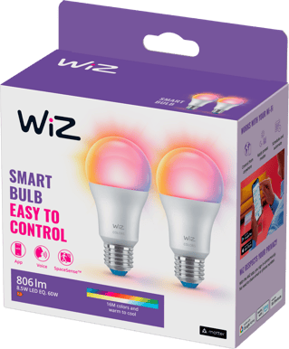 WiZ Wi-Fi Lampa E27 RGB 2-pack