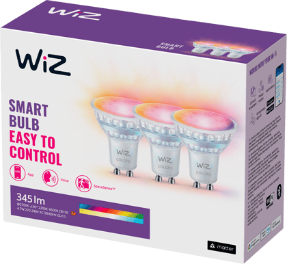 WiZ Wi-Fi Lampa GU10 RGB 3-pack
