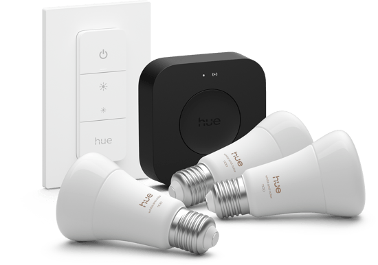 Philips Hue Startkit White Color E27 3-pack + Dimmer Switch + Bridge Pro