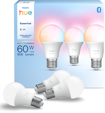 Philips Hue Color 806lm 3個セット Philips Hue Essential White Color 806lm E27 3-pack - Inet.se