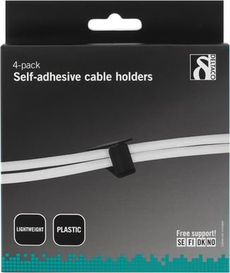 Kabelhållare Självhäftande 4-pack Svart