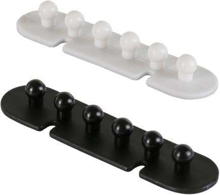 DELTACO Kabelhållare 2-p Svart/Vit