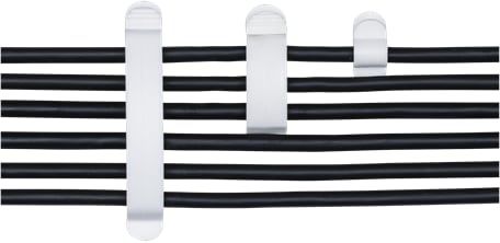 Kabelhållare med 1/3/6 platser Självhäftande 10-pack Vit