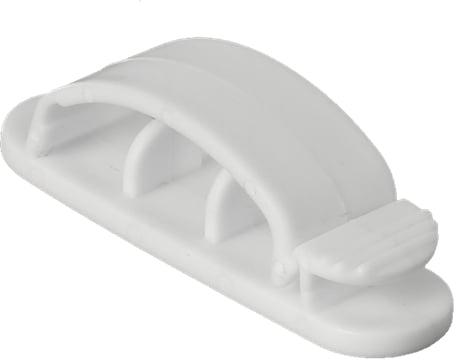 Kabelhållare med 3 platser Självhäftande 3-pack Vit
