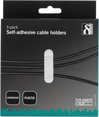 Kabelhållare med 3 platser Självhäftande 3-pack Vit