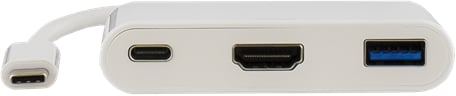 DELTACO USB 3.1 Adapter C ha till HDMI/USB A/USB C Vit