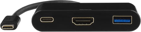DELTACO USB 3.1 Adapter C ha till HDMI/USB A/USB C Svart