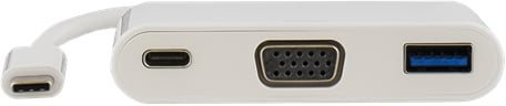DELTACO USB 3.1 Adapter C ha till VGA/USB A/USB C Vit