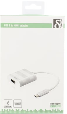 DELTACO USB 3.1 Adapter C ha till HDMI ho Vit