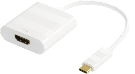 DELTACO USB 3.1 Adapter C ha till HDMI ho Vit
