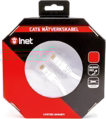 Inet TP-kabel Cat6 Vit 1 m