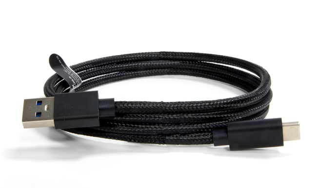 Inet USB 3.1 kabel C-A ha SvartTygsladd 1m
