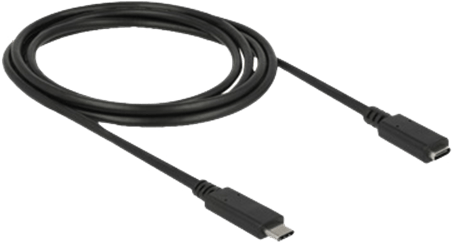 DeLock USB-C förlängningskabel ha-ho Svart 2 m
