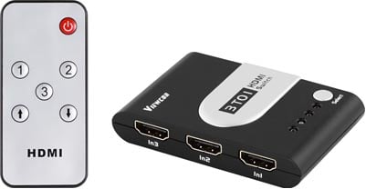 HDMI-switch, 3 ingångar till 1 utgång Auto/manuell