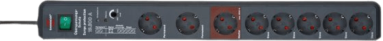 Brennenstuhl Grenuttag Master/Slave 8 kontakter Svart 3 m