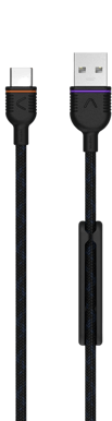 Unisynk USB-A - USB-C Cable Black 1,2 m