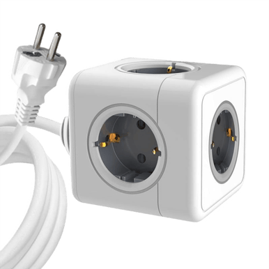 Microconnect Powercube Grenuttag 5 uttag, 1,5m Vit