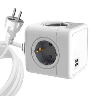 Microconnect Powercube USB-A Grenuttag 4 uttag, 1,5m Vit