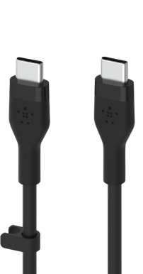 Belkin Silikon Flex USB-C till C, 1m, Svart