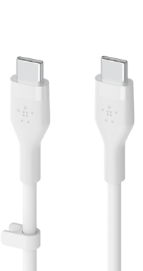 Belkin Silikon Flex USB-C till C, 1m, Vit