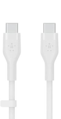 Belkin Silikon Flex USB-C till C, 1m, Vit