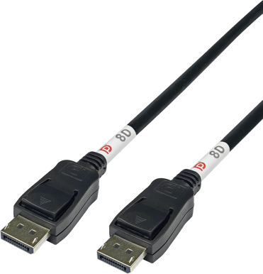 DELTACO DisplayPort 2.1, 8K, DP80, 1 m, svart
