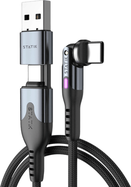 STATIK PowerPivot Pro Nylonflätad USB-C Svart 1m