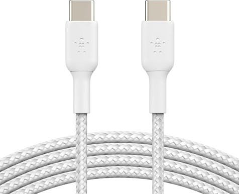 Belkin PVC USB-C till C, 2m, Vit 2 pack
