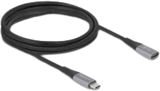Delock USB 40 Gbps Förlängningskabel USB-C Hona-Hane PD3.1 240W 2 m Metall